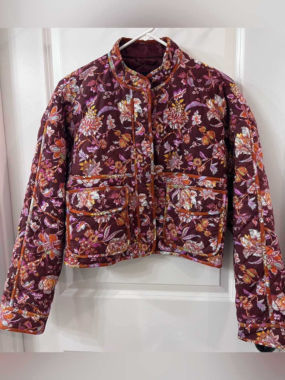 NWOT 7 For All Mankind Quilted Floral Puffer Jacket, S
